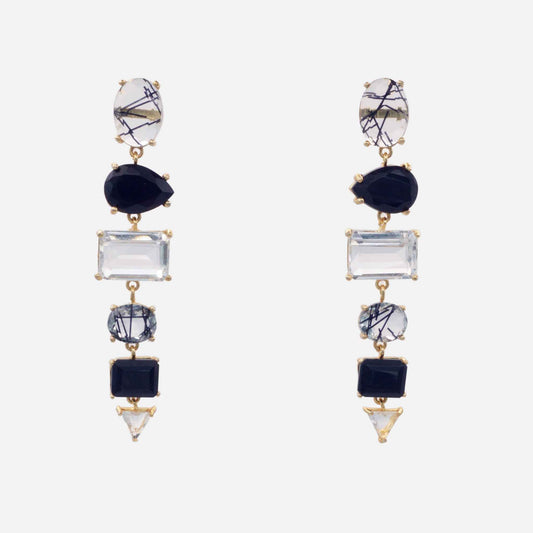 Saetta Black & White Earrings