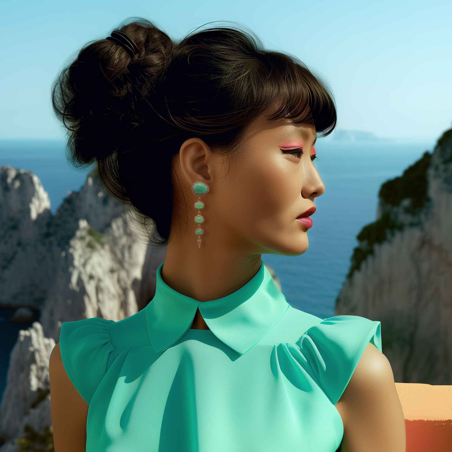 Ovalia Aqua Green Earrings